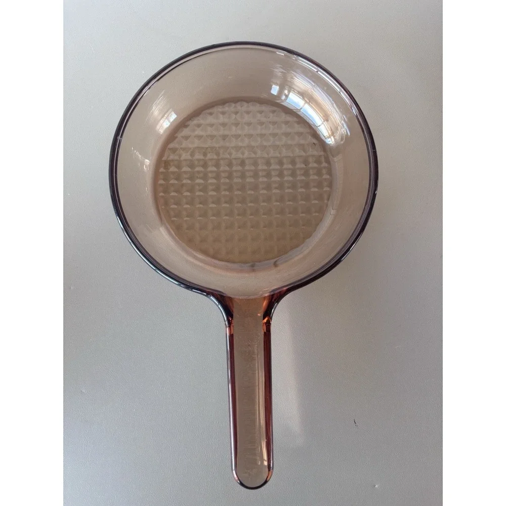 LOT/2 Vision Corning‎ Ware Amber Glass Frying Pans 5.75
